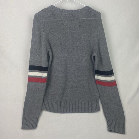 Disney x Chaser Mickey Mouse Graphic Sweater Womens Medium Gray Scoop Neck - Picture 2 of 7